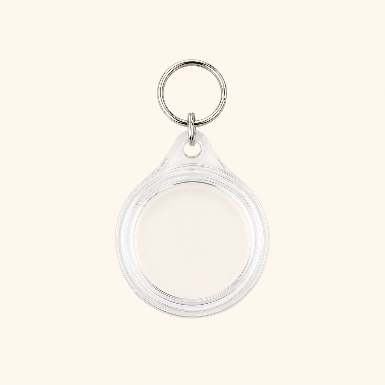 Clear Round Badge Protector Keychain Case
