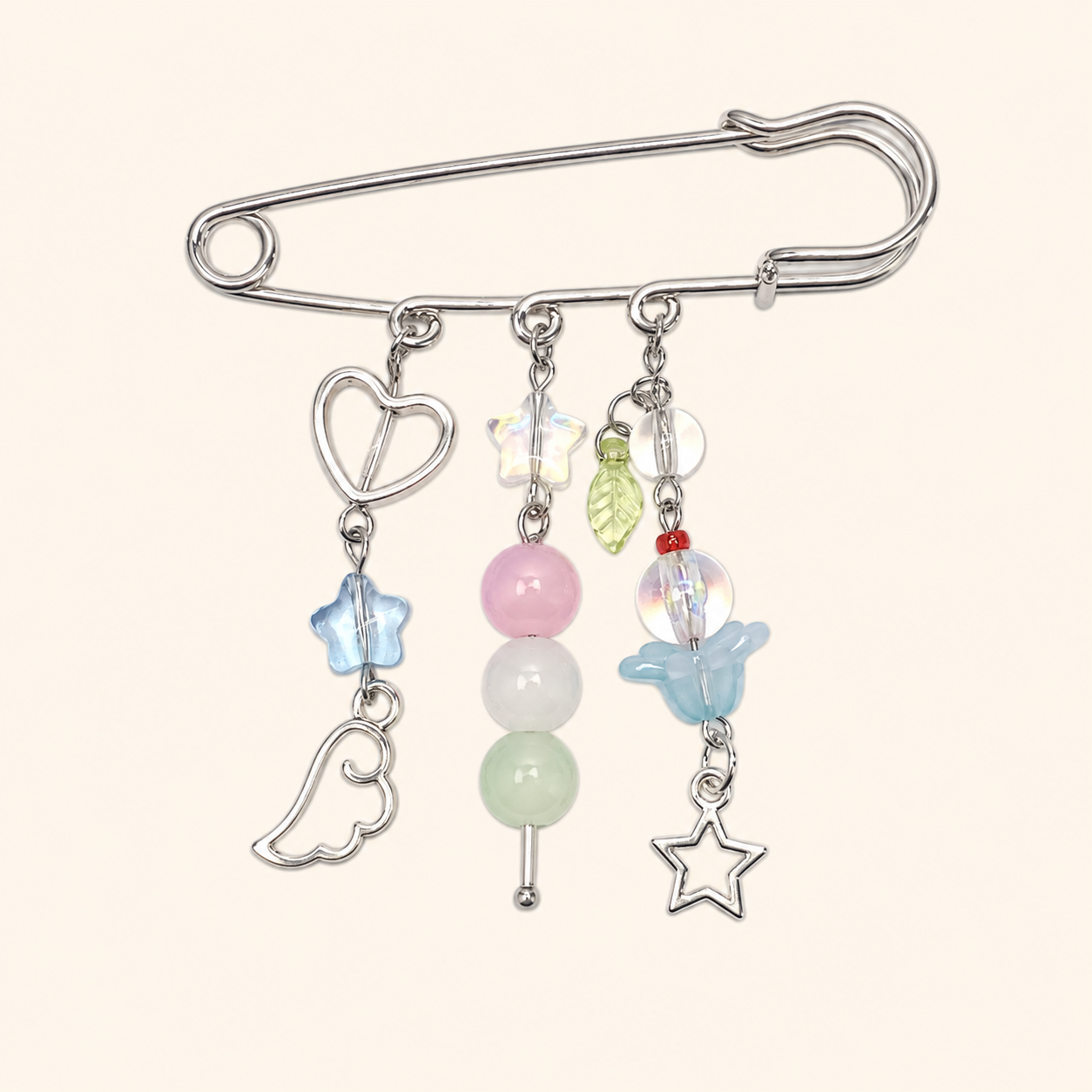 Pastel Safety Pin Ita Bag Charm Accessory