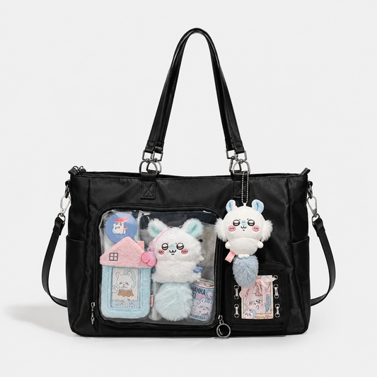 Black Clear-Pocket Ita Shoulder Bag