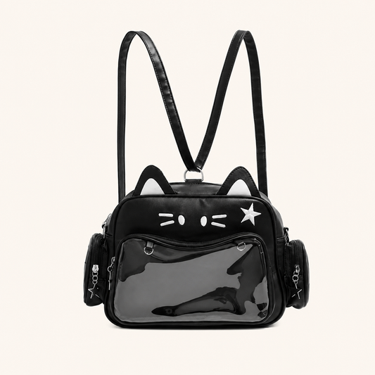 Cat-Themed Clear-Window Ita Backpack