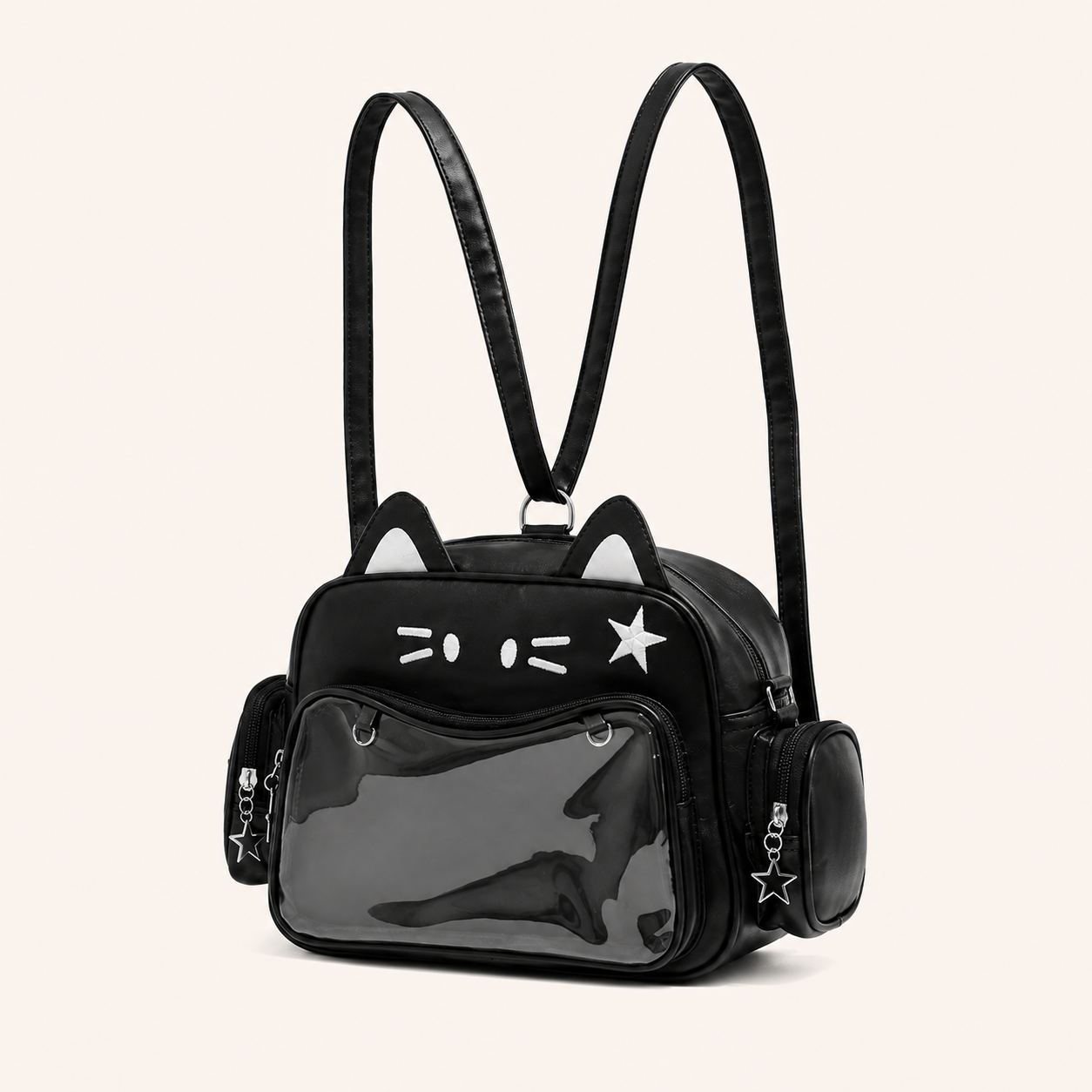 Cat-Themed Clear-Window Ita Backpack