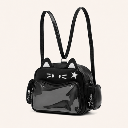 Cat-Themed Clear-Window Ita Backpack