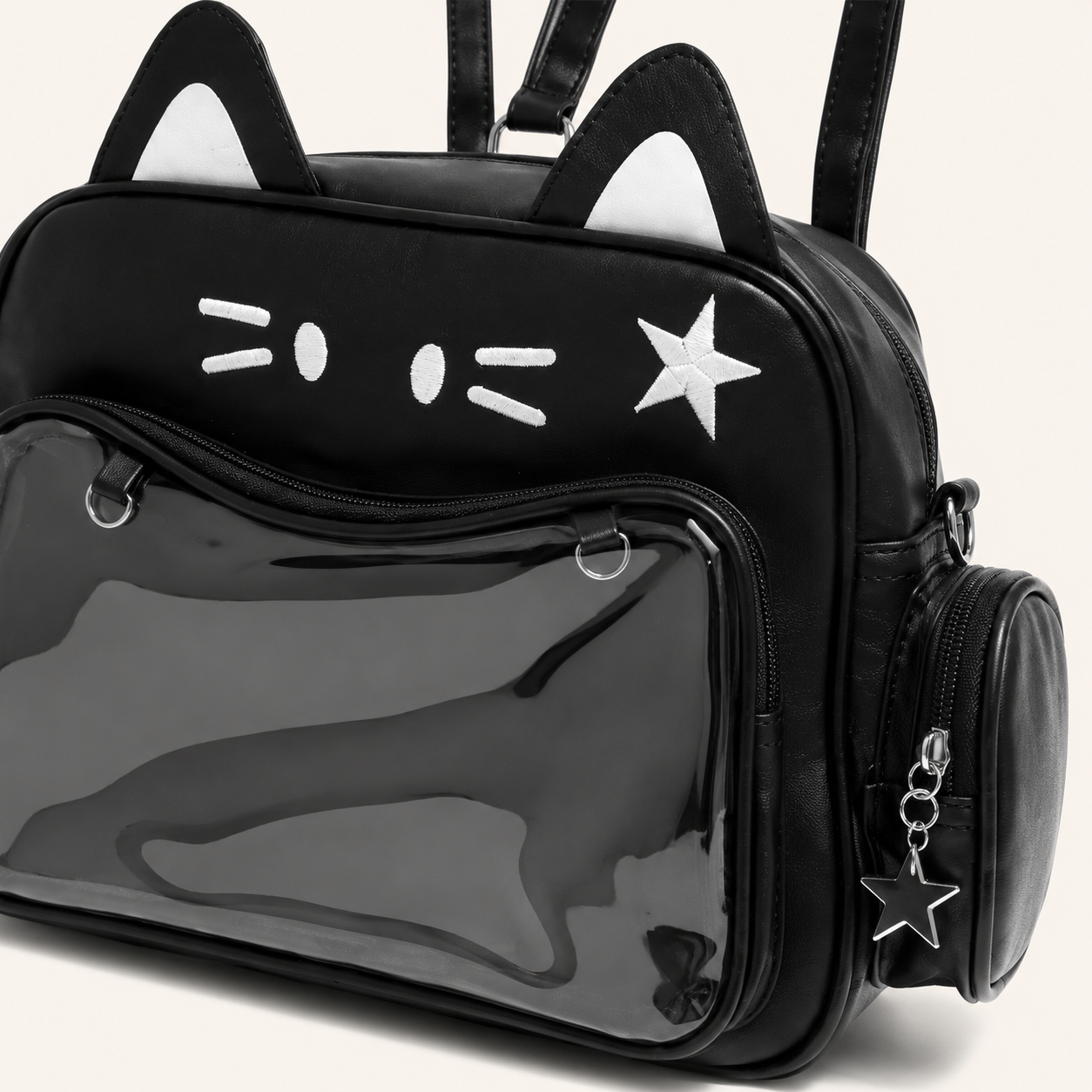 Cat-Themed Clear-Window Ita Backpack