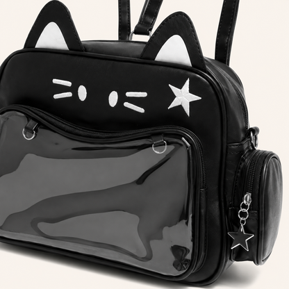 Cat-Themed Clear-Window Ita Backpack