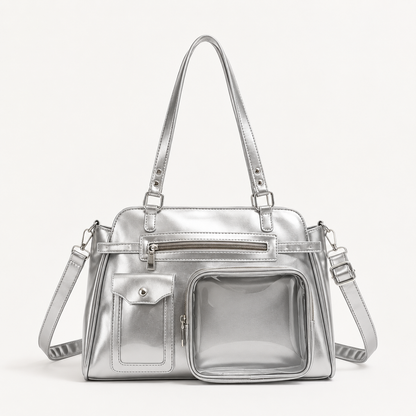 Clear-Pocket Crossbody Bag