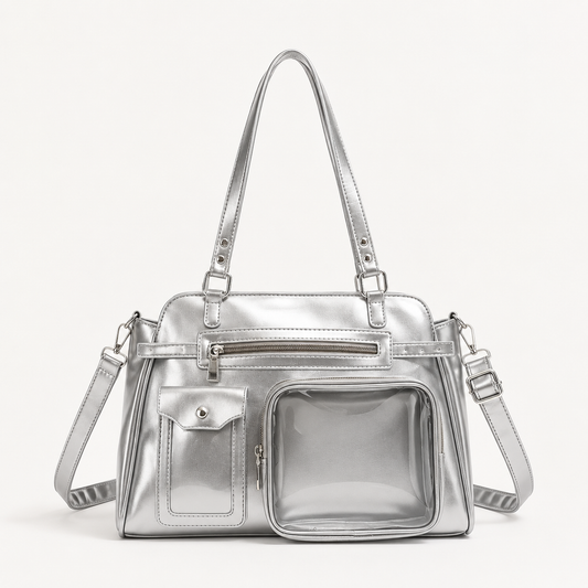 Clear-Pocket Crossbody Bag