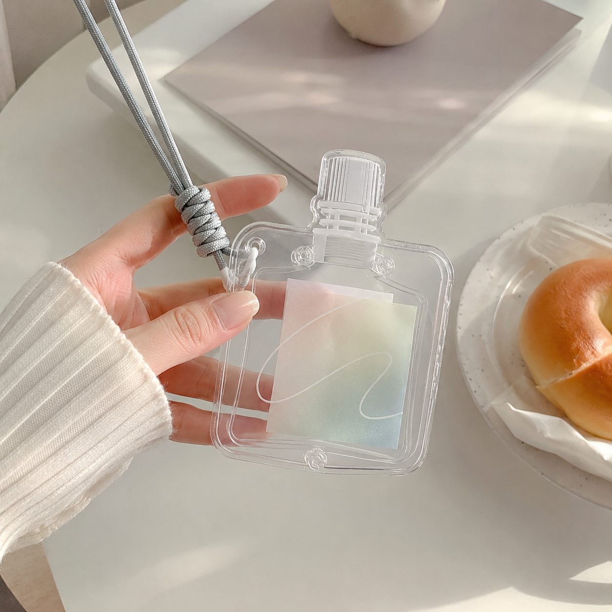 Clear Bottle 58mm Badge Holder Ita Bag Charm Case