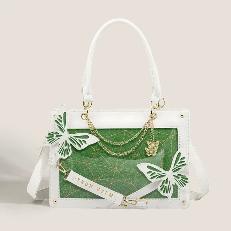 Gothic Butterfly Spiderweb Ita Shoulder Bag