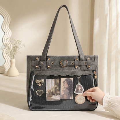 Heart Hardware Clear Window Ita Tote Bag