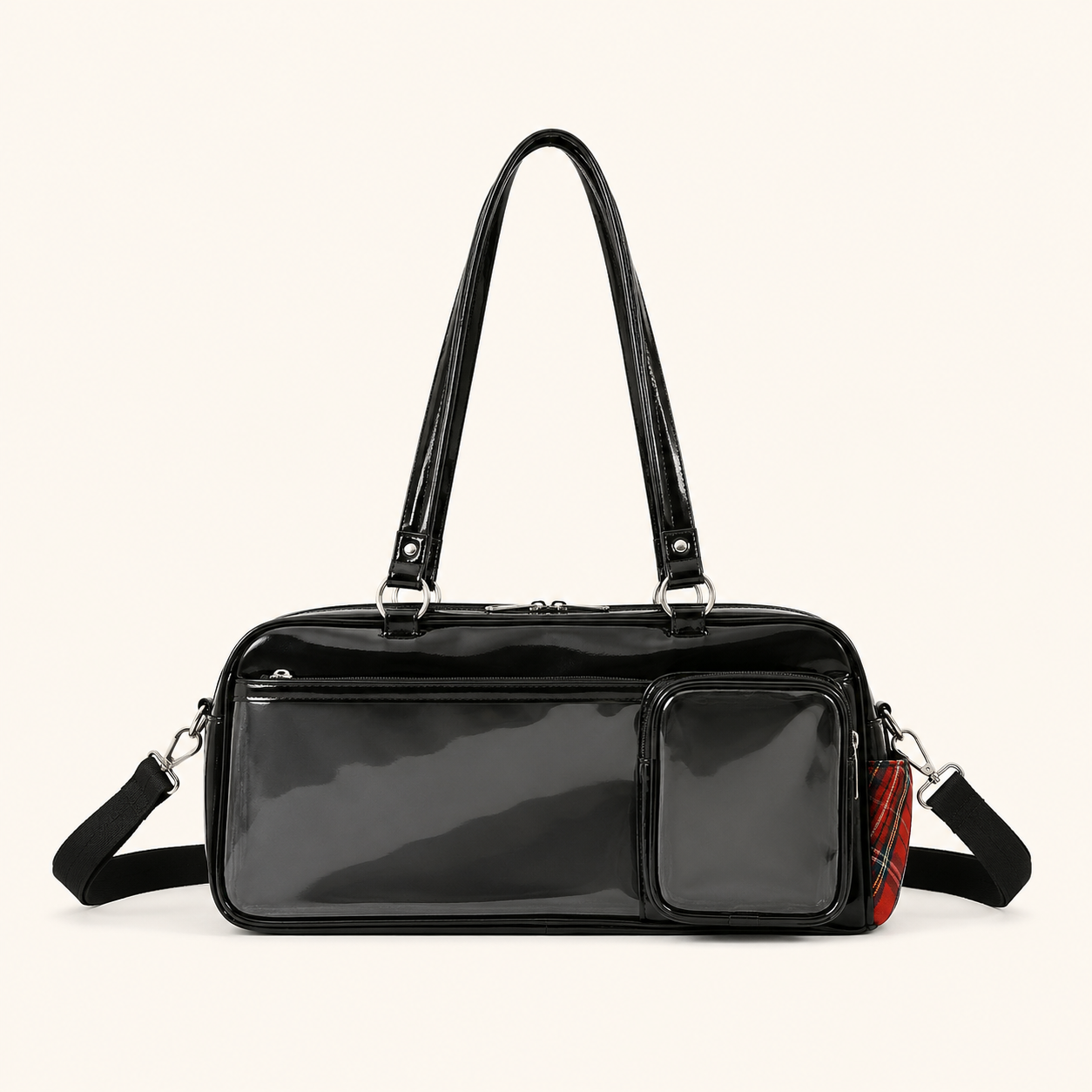 JK-Style Clear-Pocket Crossbody Bag