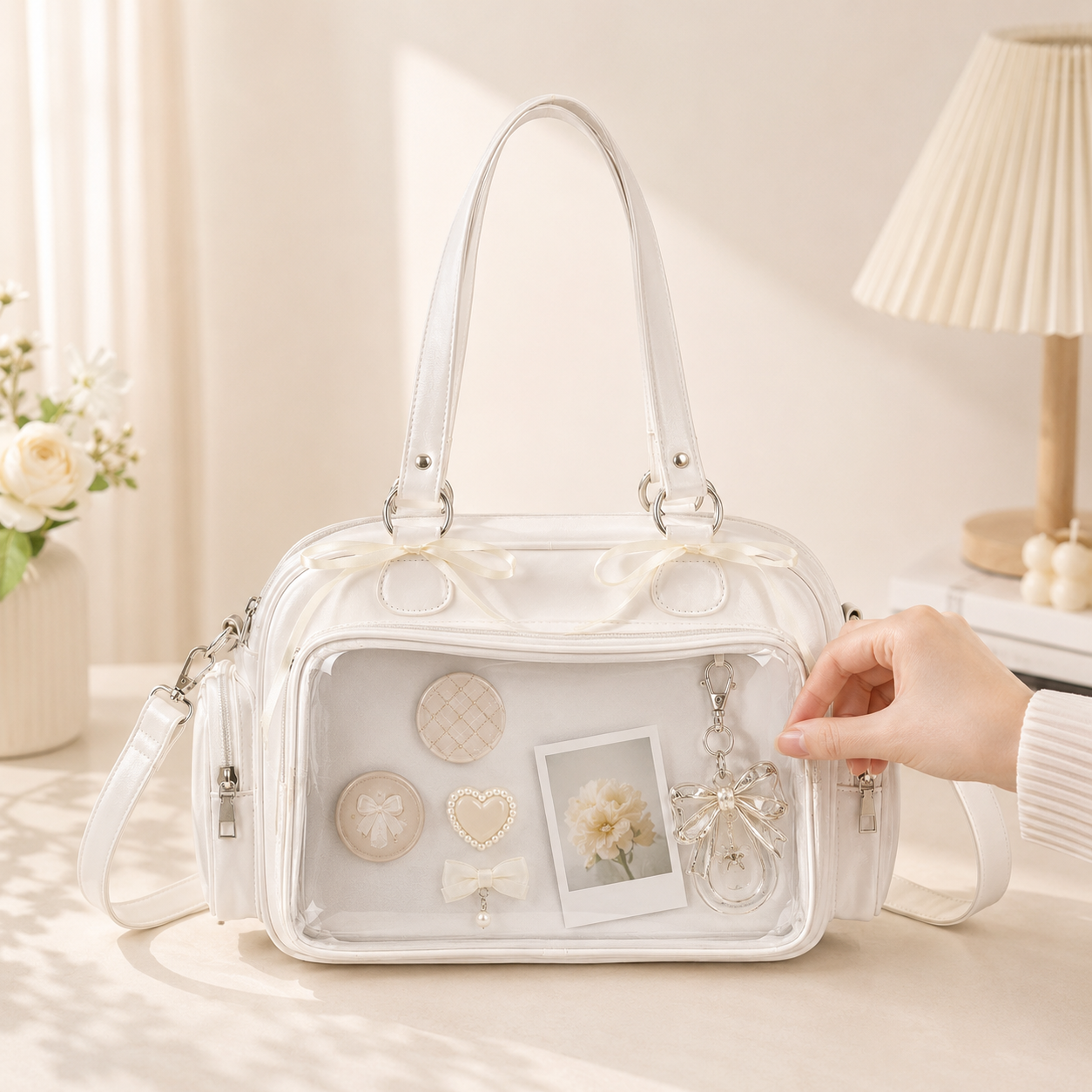 Japanese-Style Mini Clear-Pocket Armpit Bag