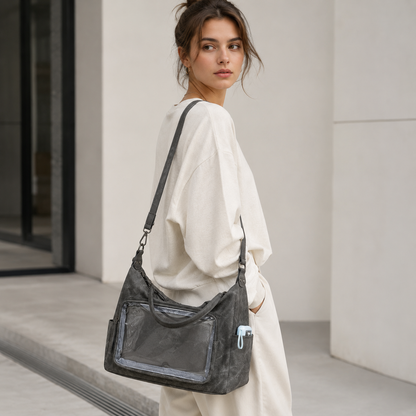 Japanese-Style Clear-Window Shoulder Bag