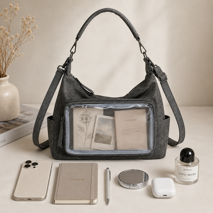 Japanese-Style Clear-Window Shoulder Bag