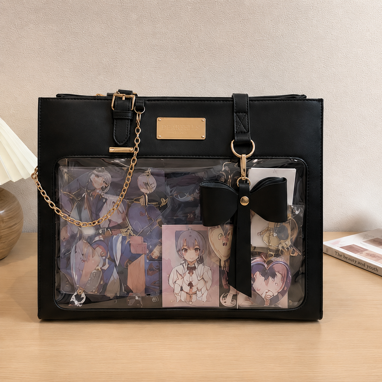 Japanese Bow Clear-Window Ita Tote Bag