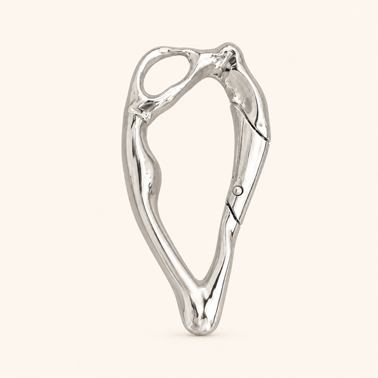 Sculptural Silver Ita Bag Accessory Clip