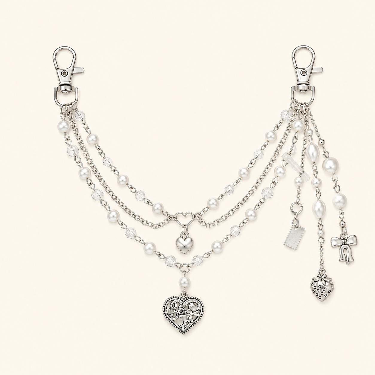 Silver Ita Bag Chain Accessories | Pearl & Star Bag Chains