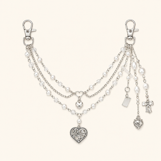 Silver Ita Bag Chain Accessories | Pearl & Star Bag Chains