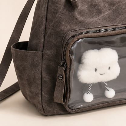 Soft Carry Ita Shoulder Bag with Clear Display Window