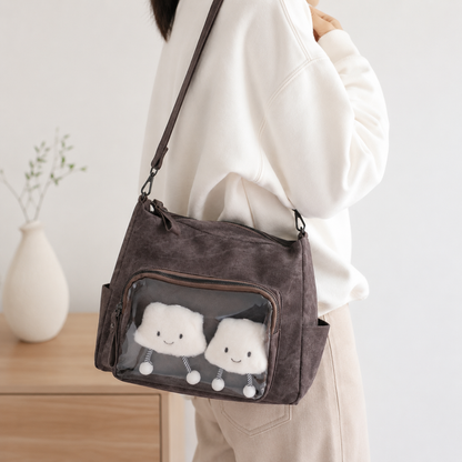 Soft Carry Ita Shoulder Bag with Clear Display Window