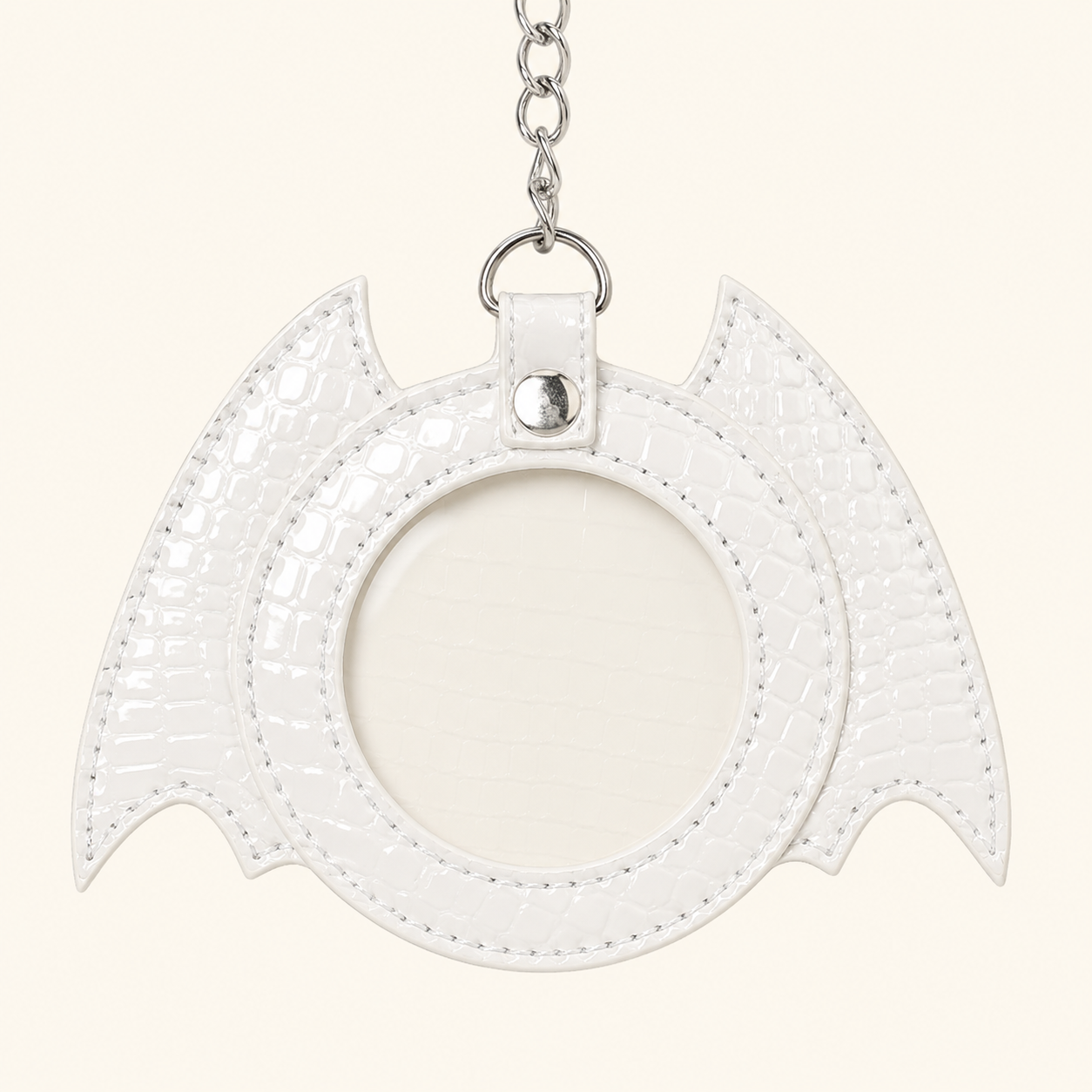 Gothic Bat Wing Badge Holder Ita Bag Charm (Black / White / Red)